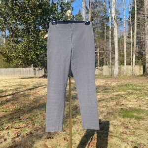 Elle Black Gingham Check Skinny Ankle Stretch Pants